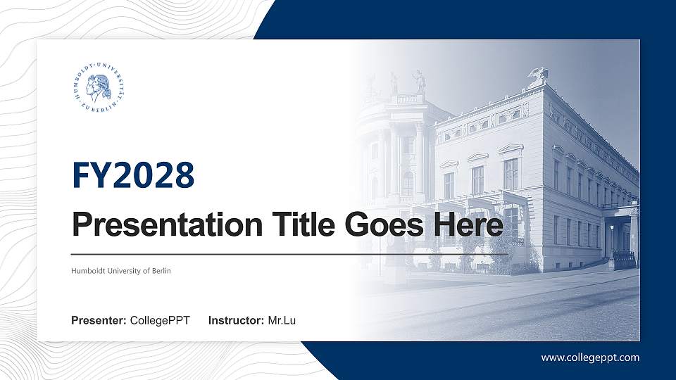Humboldt University of Berlin Academic Presentation/Research Findings Report PPT Template16:9 ratio PPT effect preview image