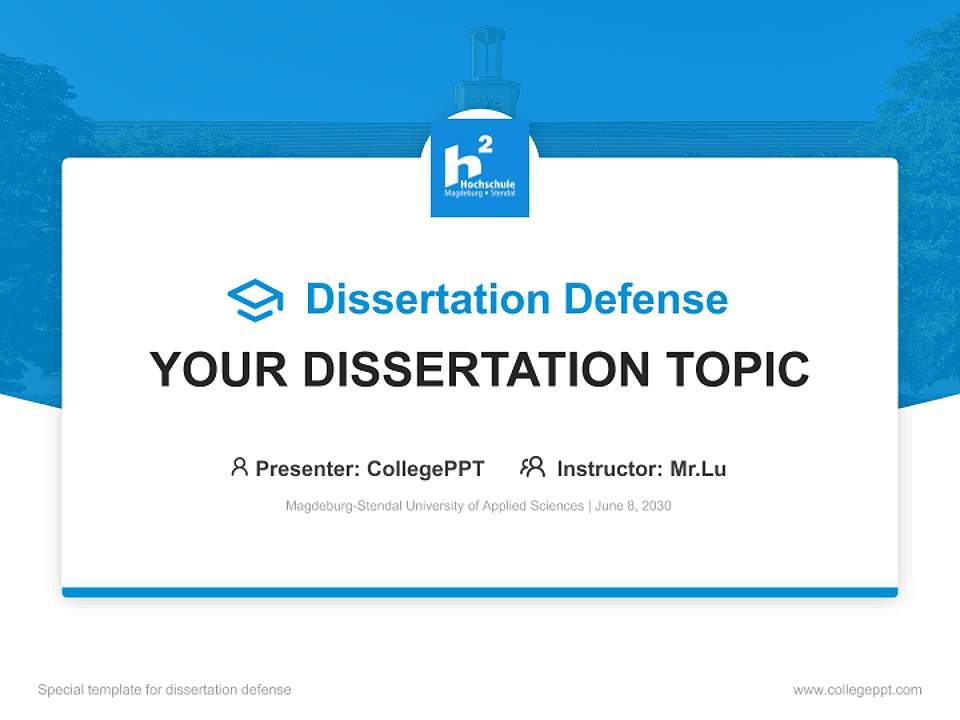 Magdeburg-Stendal University of Applied Sciences Graduation Thesis Defense PPT Template4:3 ratio PPT effect preview image7