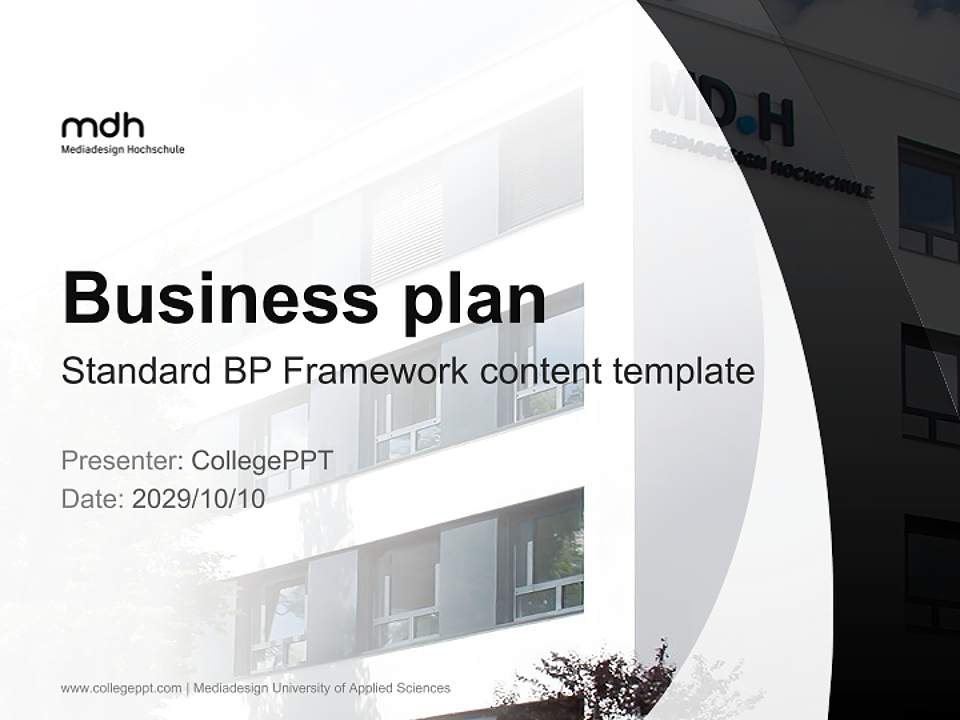 Mediadesign University of Applied Sciences Competition/Entrepreneurship Contest PPT Template4:3 ratio PPT effect preview image9