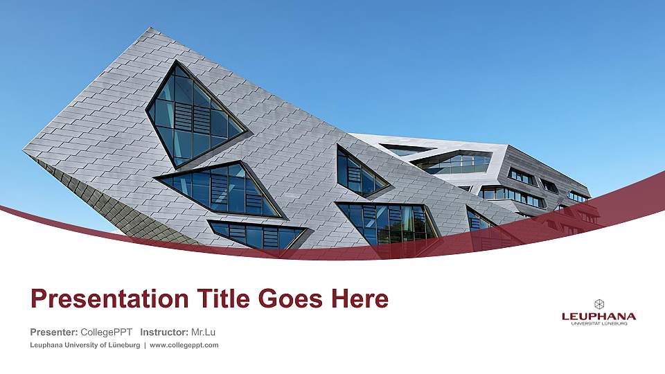 Leuphana University of Lüneburg Course/Courseware Creation PPT Template16:9 ratio PPT effect preview image