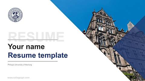 Philipps University of Marburg Resume PPT Template