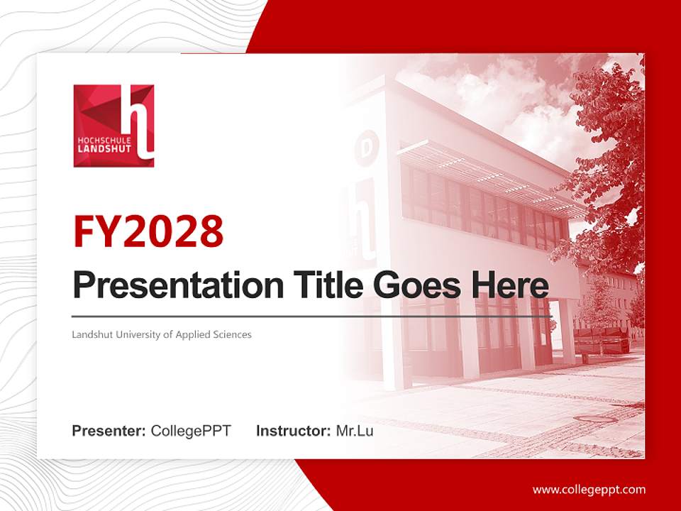 Landshut University of Applied Sciences Academic Presentation/Research Findings Report PPT Template4:3 ratio PPT effect preview image5