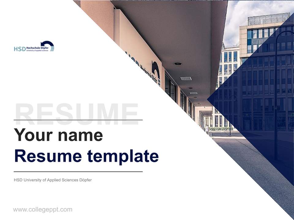 HSD University of Applied Sciences Döpfer Resume PPT Template4:3 ratio PPT effect preview image5