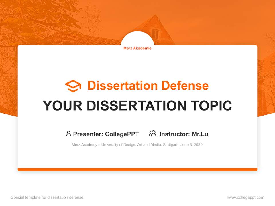 Merz Academy – University of Design, Art and Media, Stuttgart Graduation Thesis Defense PPT Template4:3 ratio PPT effect preview image7
