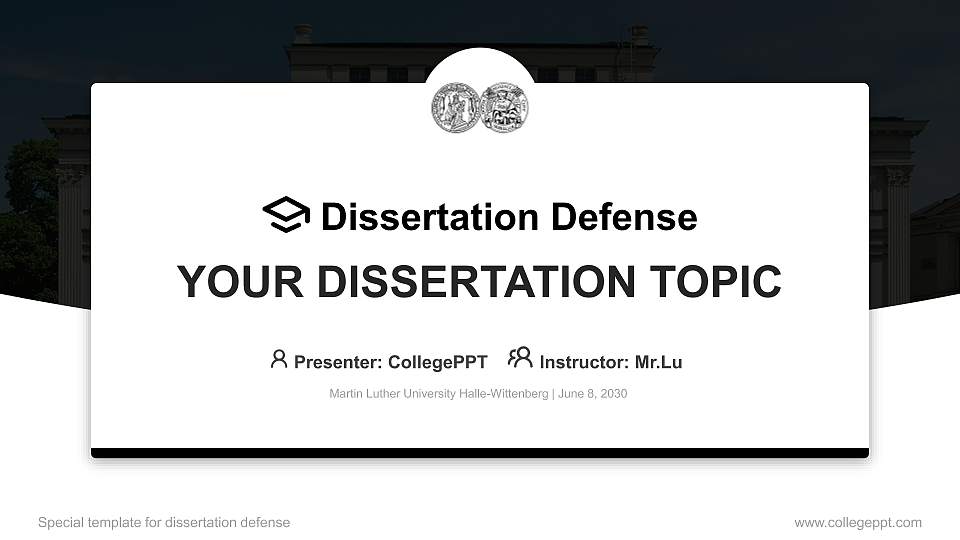 Martin Luther University Halle-Wittenberg Graduation Thesis Defense PPT Template16:9 ratio PPT effect preview image