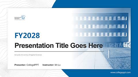 Kempten University of Applied Sciences Academic Presentation/Research Findings Report PPT Template