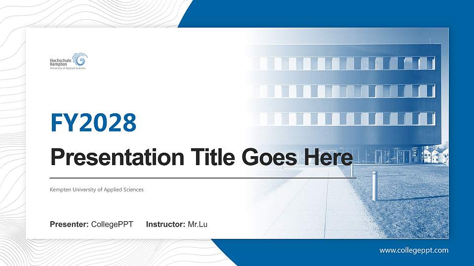 Kempten University of Applied Sciences Academic Presentation/Research Findings Report PPT Template16:9 ratio PPT effect preview image