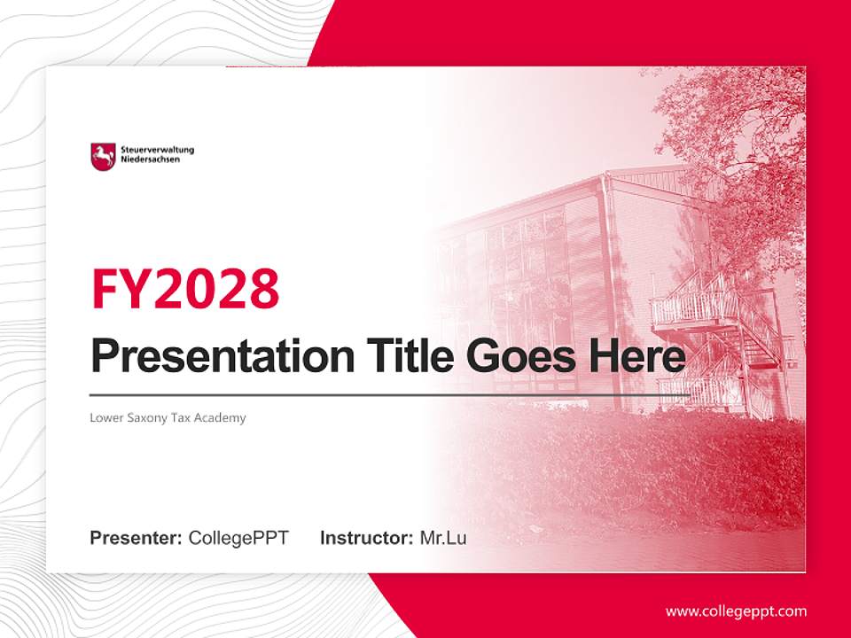 Lower Saxony Tax Academy Academic Presentation/Research Findings Report PPT Template4:3 ratio PPT effect preview image5