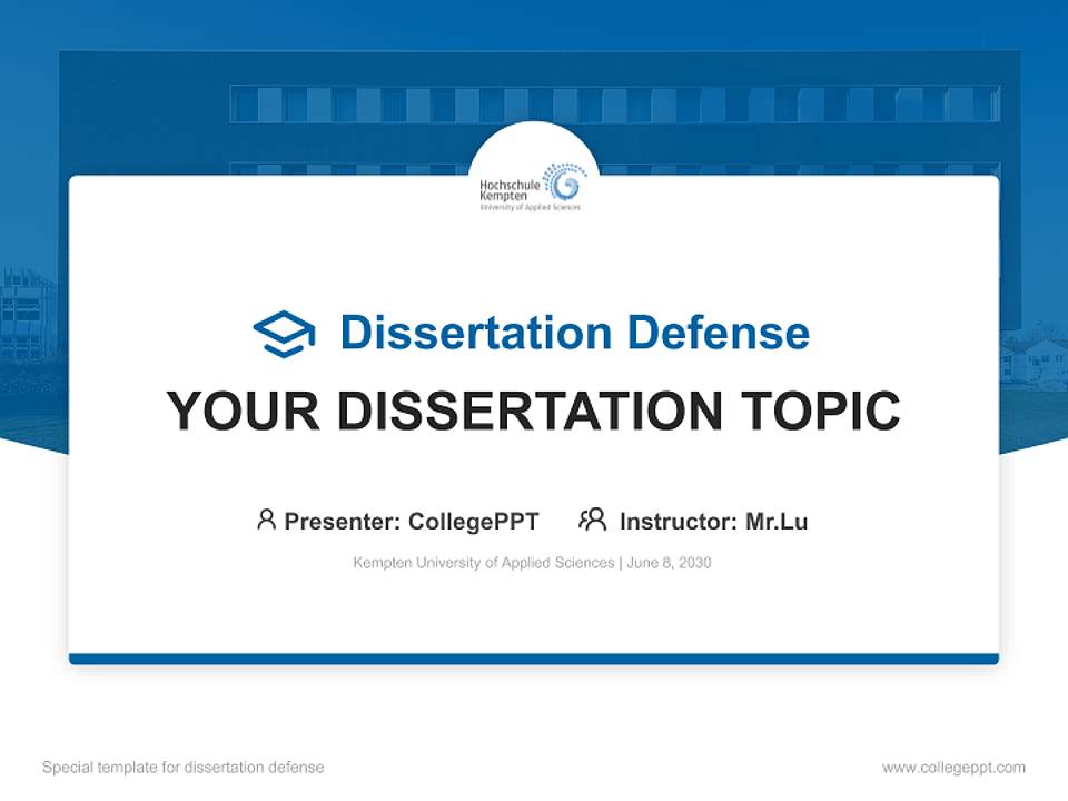 Kempten University of Applied Sciences Graduation Thesis Defense PPT Template4:3 ratio PPT effect preview image7