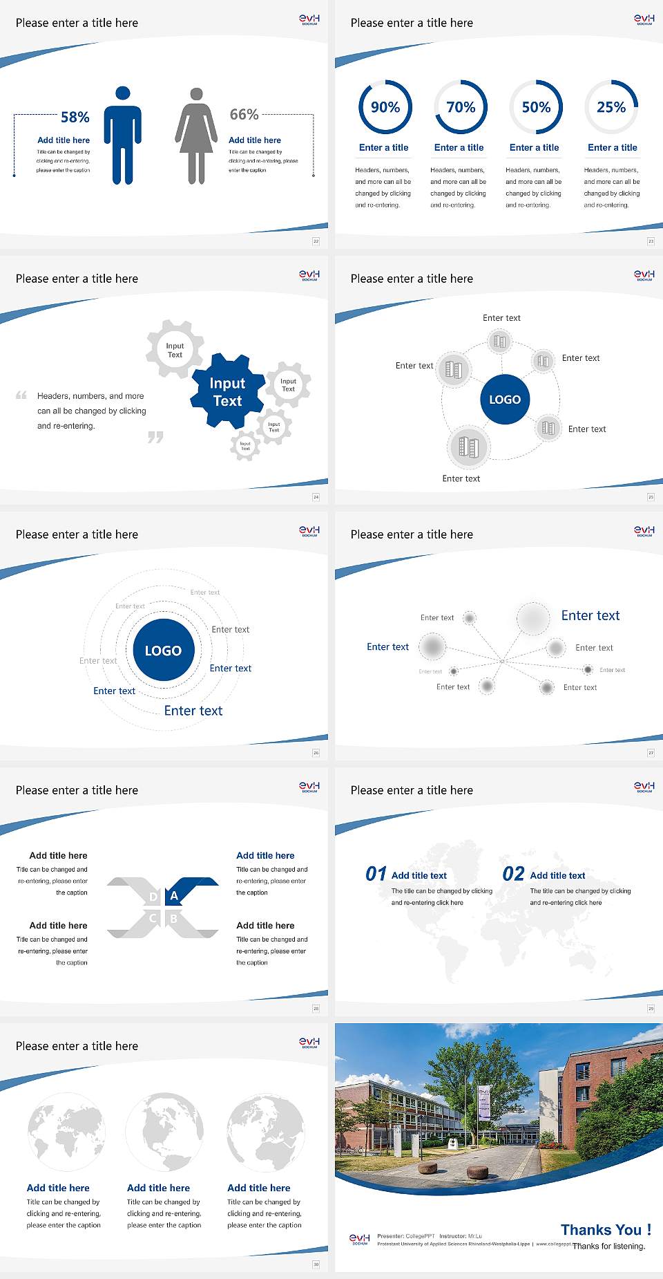Protestant University of Applied Sciences Rhineland-Westphalia-Lippe Course/Courseware Creation PPT Template4:3 ratio PPT effect preview image4