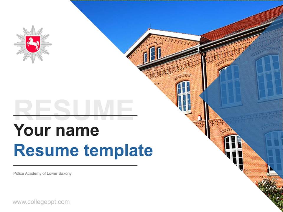 Police Academy of Lower Saxony Resume PPT Template4:3 ratio PPT effect preview image5