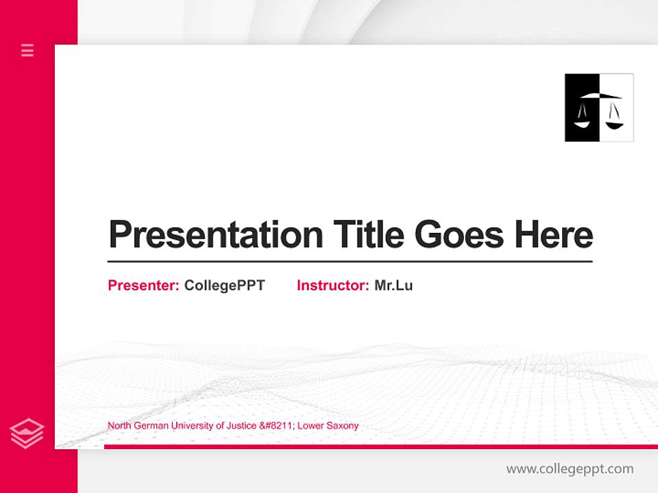 North German University of Justice – Lower Saxony Thesis Proposal/Graduation Defense PPT Template4:3 ratio PPT effect preview image5