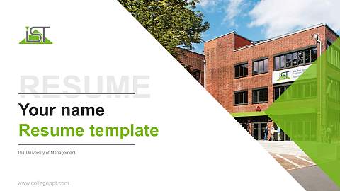 IST University of Management Resume PPT Template