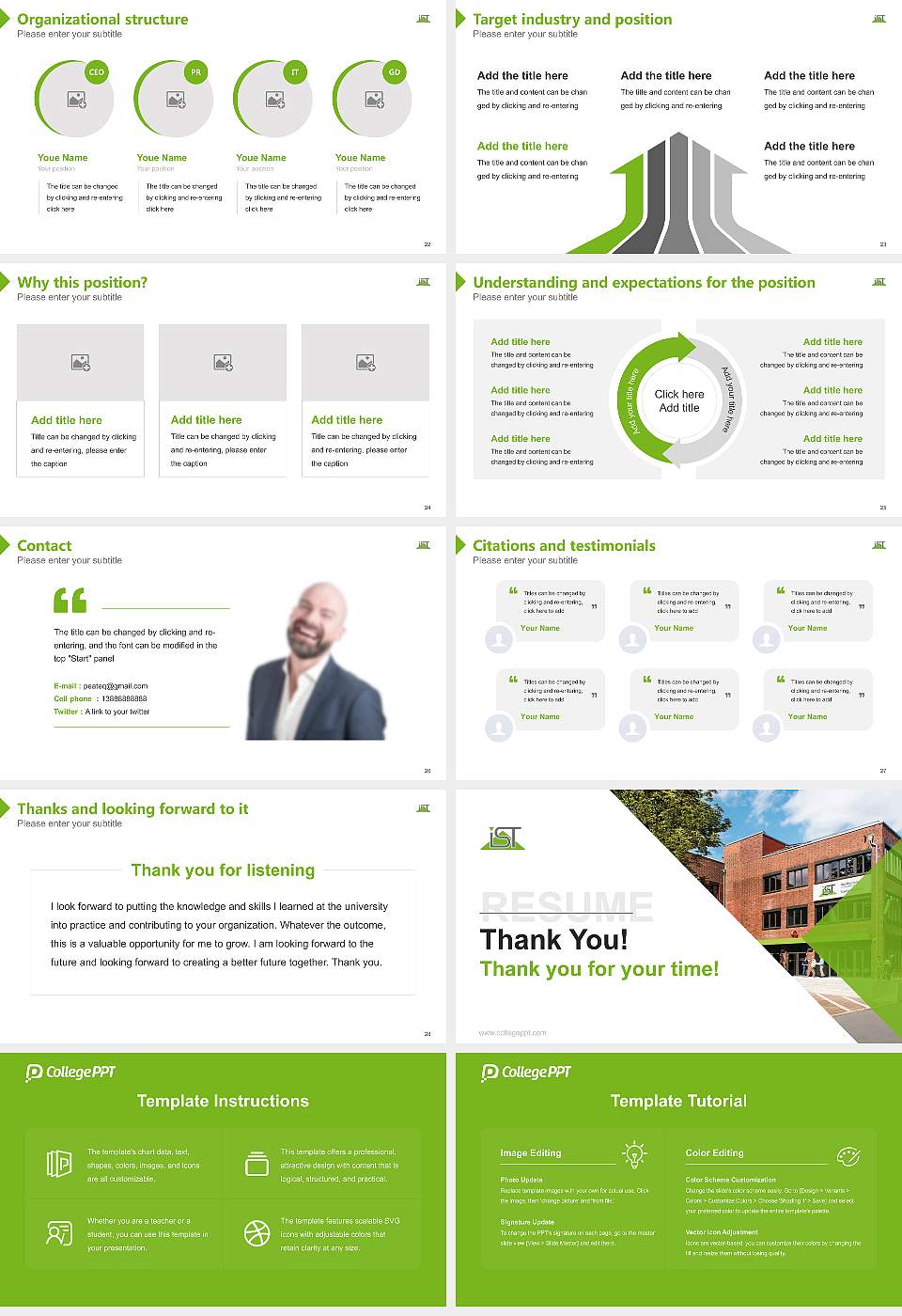 IST University of Management Resume PPT Template16:9 ratio PPT effect preview image4
