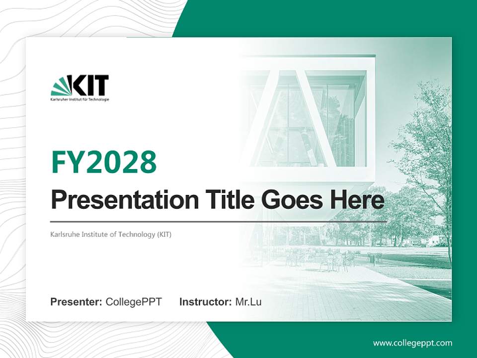 Karlsruhe Institute of Technology (KIT) Academic Presentation/Research Findings Report PPT Template4:3 ratio PPT effect preview image5