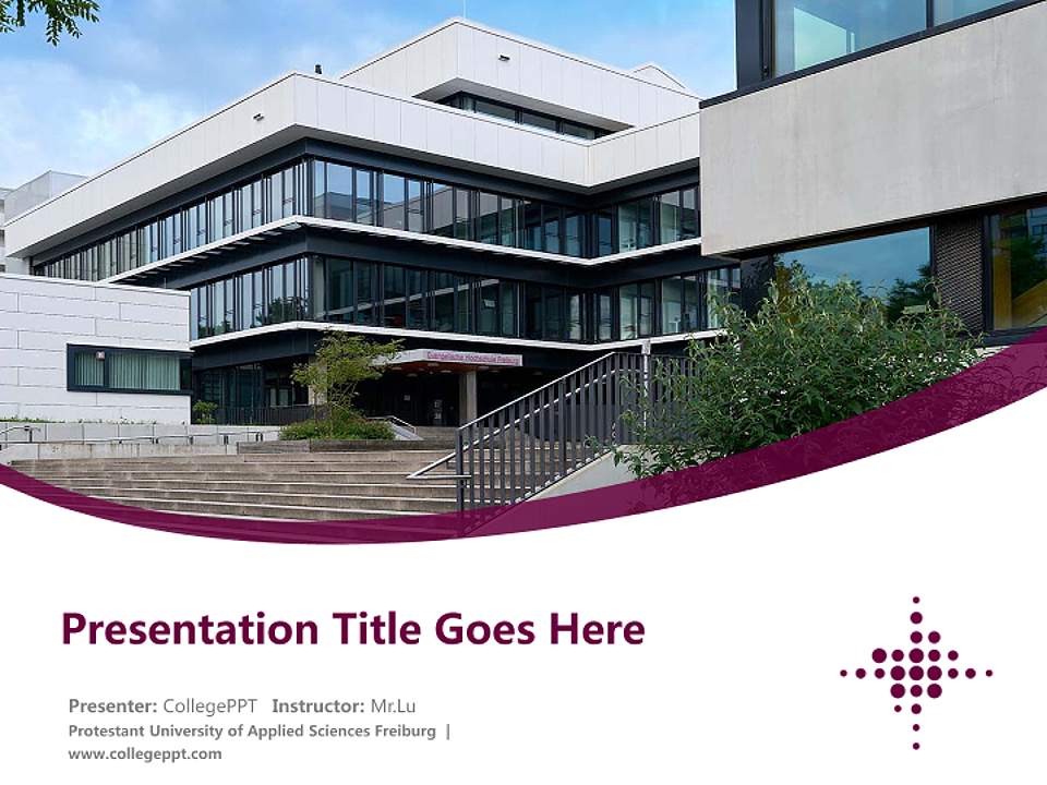 Protestant University of Applied Sciences Freiburg Course/Courseware Creation PPT Template4:3 ratio PPT effect preview image5