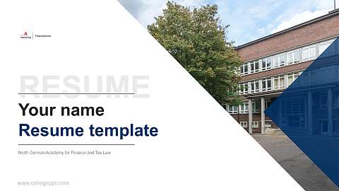 North German Academy for Finance and Tax Law Resume PPT Template
