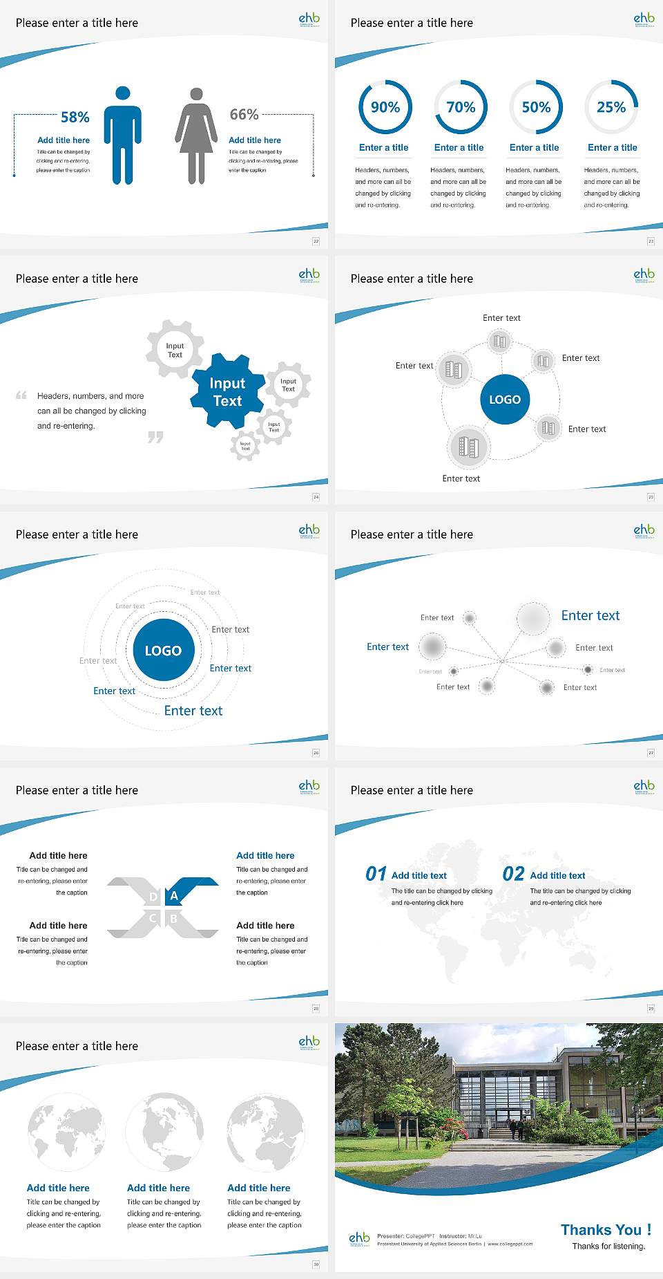 Protestant University of Applied Sciences Berlin Course/Courseware Creation PPT Template4:3 ratio PPT effect preview image4