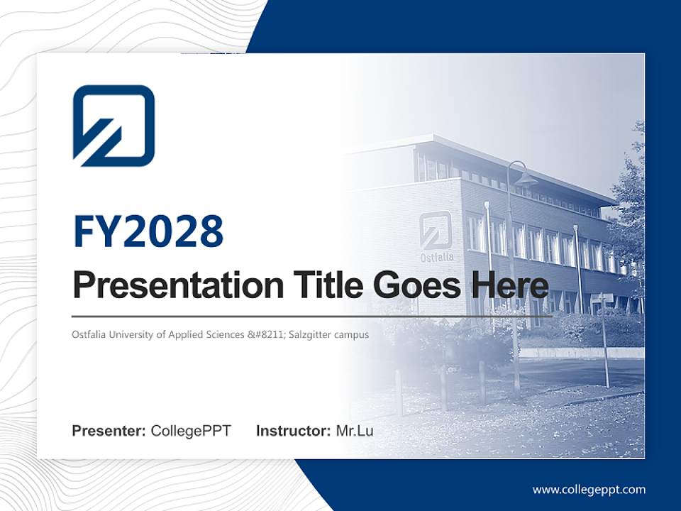 Ostfalia University of Applied Sciences – Salzgitter campus Academic Presentation/Research Findings Report PPT Template4:3 ratio PPT effect preview image5
