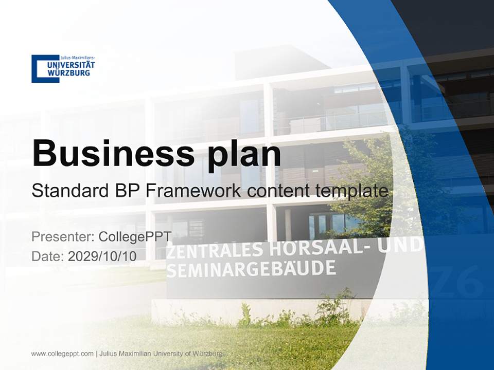 Julius Maximilian University of Würzburg Competition/Entrepreneurship Contest PPT Template4:3 ratio PPT effect preview image9