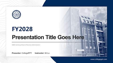 HSBA Hamburg School of Business Administration Academic Presentation/Research Findings Report PPT Template