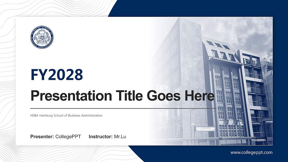 HSBA Hamburg School of Business Administration Academic Presentation/Research Findings Report PPT Template16:9 ratio PPT effect preview image