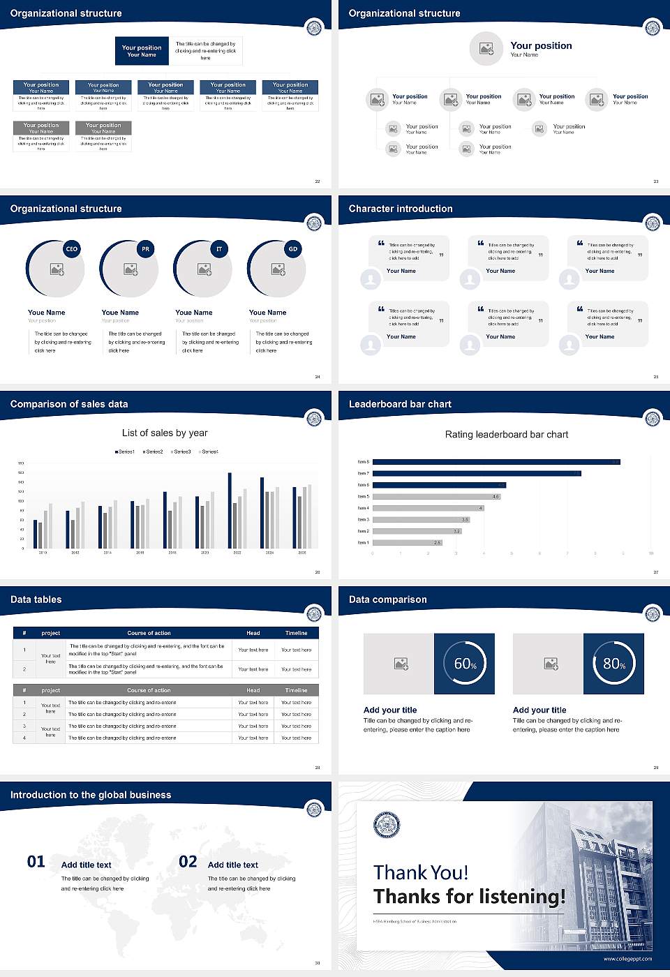 HSBA Hamburg School of Business Administration Academic Presentation/Research Findings Report PPT Template16:9 ratio PPT effect preview image4