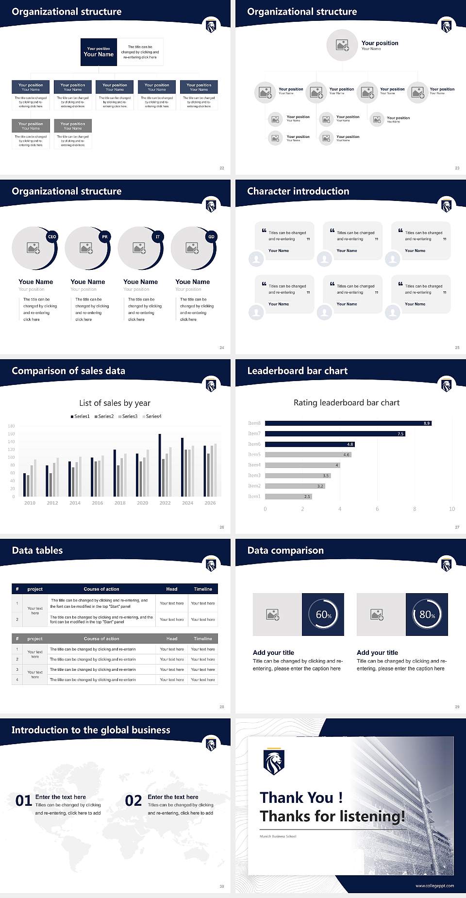 Munich Business School Academic Presentation/Research Findings Report PPT Template4:3 ratio PPT effect preview image4