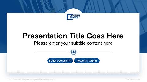 Julius Maximilian University of Würzburg – Sanderring campus National Scholarship Defense PPT Template