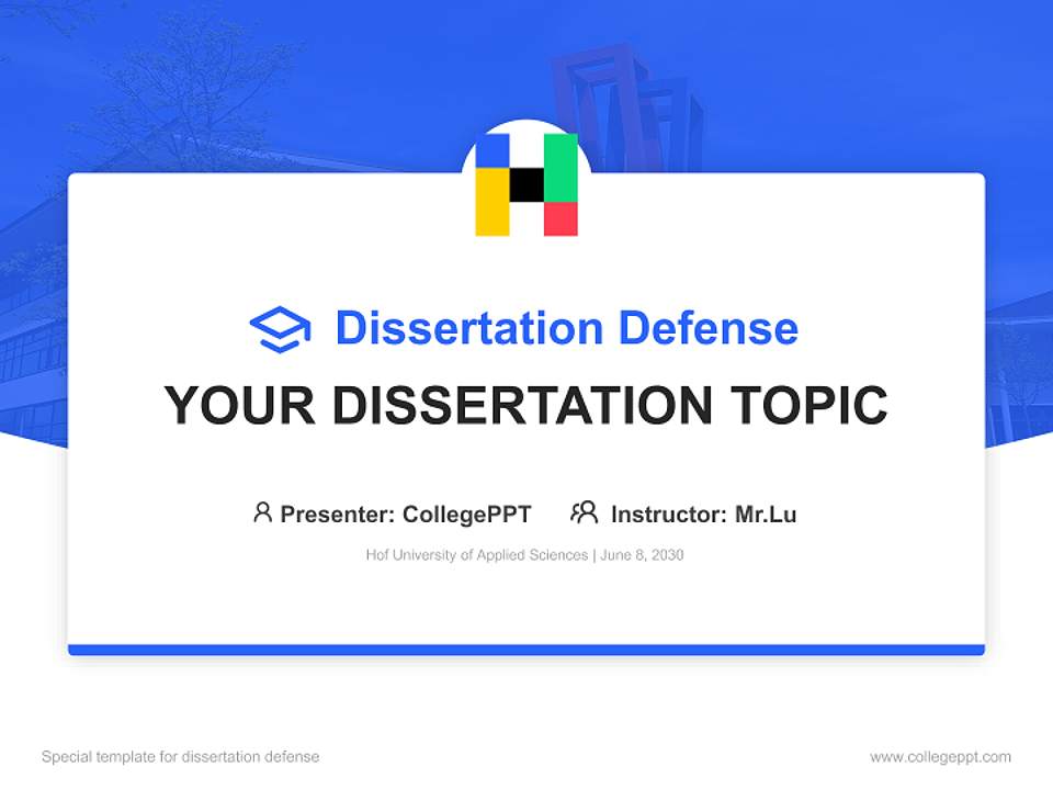 Hof University of Applied Sciences Graduation Thesis Defense PPT Template4:3 ratio PPT effect preview image7