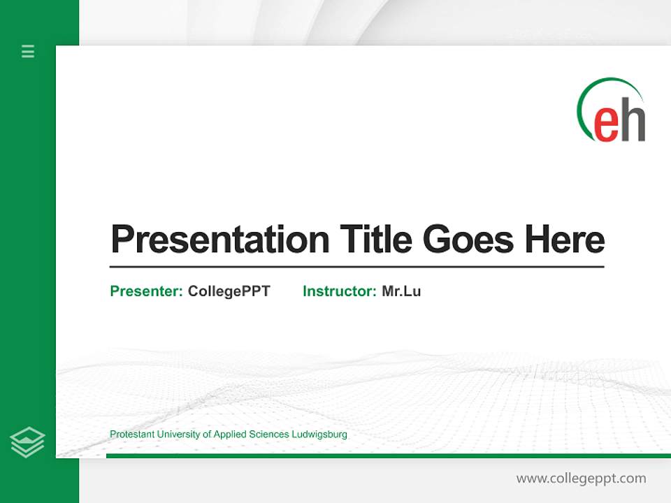 Protestant University of Applied Sciences Ludwigsburg Thesis Proposal/Graduation Defense PPT Template4:3 ratio PPT effect preview image5