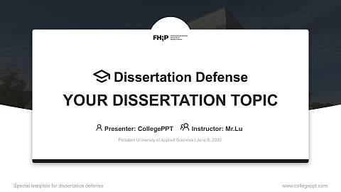 Potsdam University of Applied Sciences Graduation Thesis Defense PPT Template