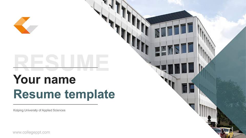 Kolping University of Applied Sciences Resume PPT Template16:9 ratio PPT effect preview image