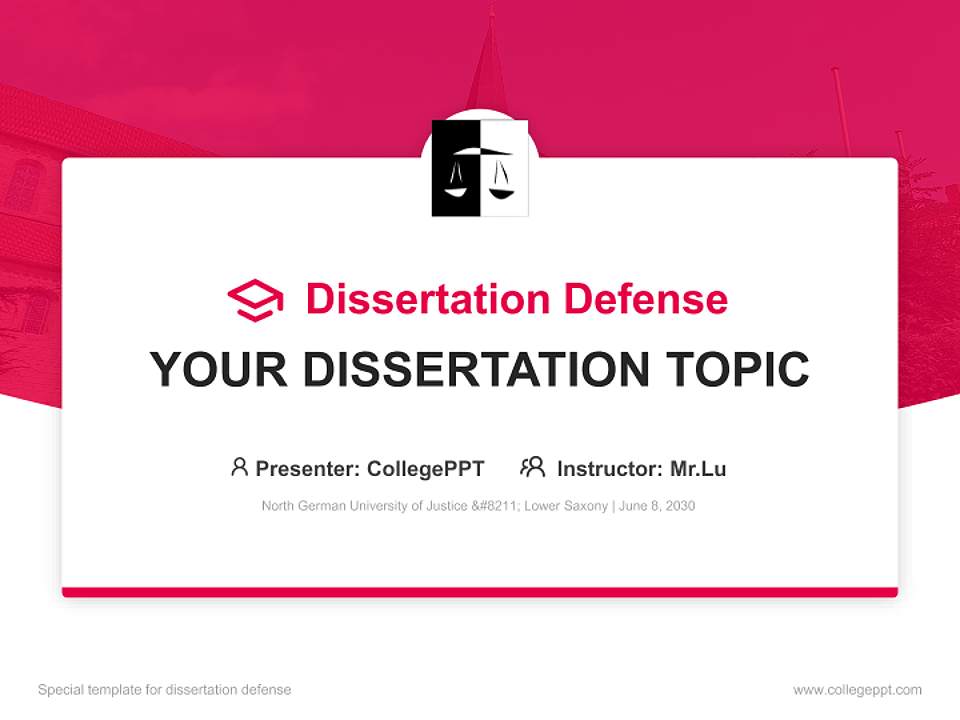 North German University of Justice – Lower Saxony Graduation Thesis Defense PPT Template4:3 ratio PPT effect preview image7