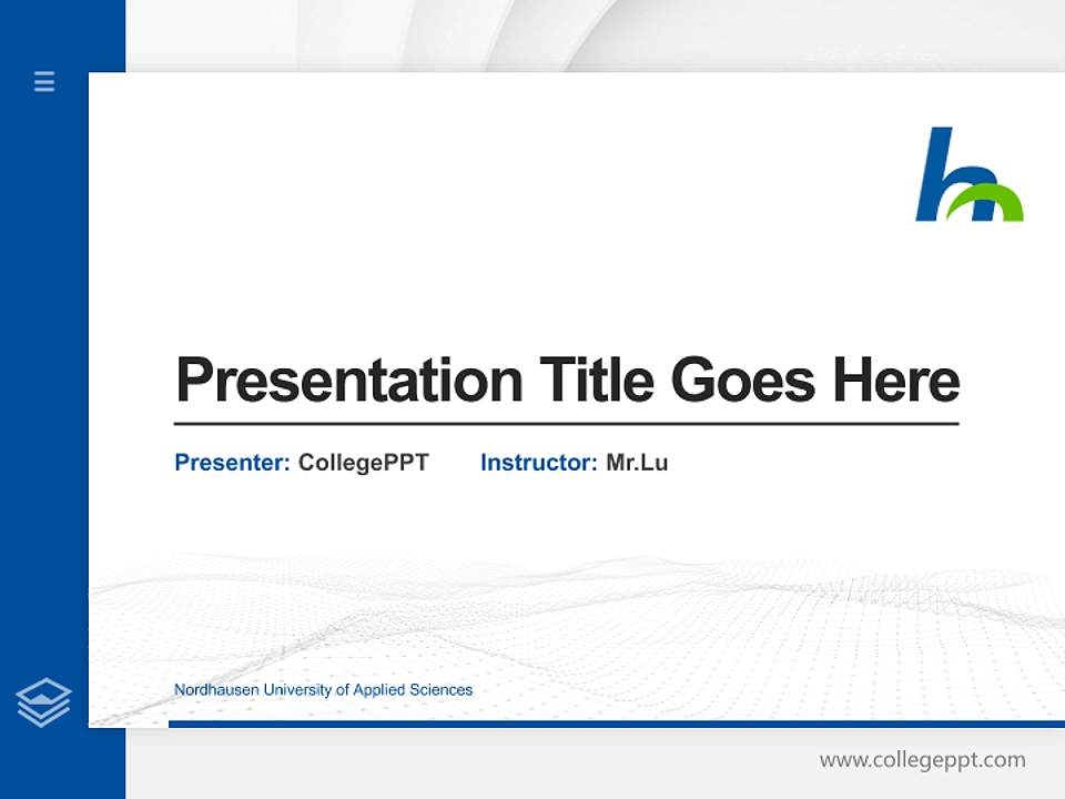 Nordhausen University of Applied Sciences Thesis Proposal/Graduation Defense PPT Template4:3 ratio PPT effect preview image5