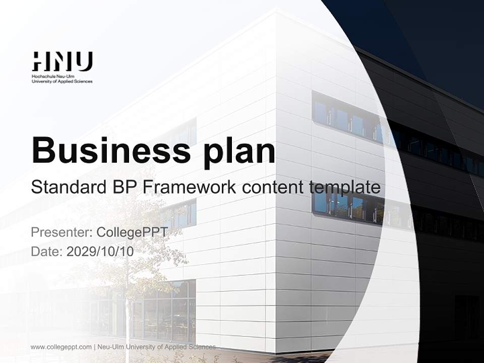 Neu-Ulm University of Applied Sciences Competition/Entrepreneurship Contest PPT Template4:3 ratio PPT effect preview image9