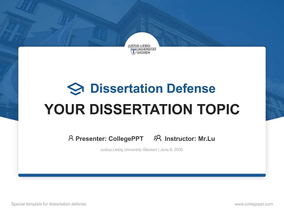 Justus Liebig University Giessen Graduation Thesis Defense PPT Template4:3 ratio PPT effect preview image7
