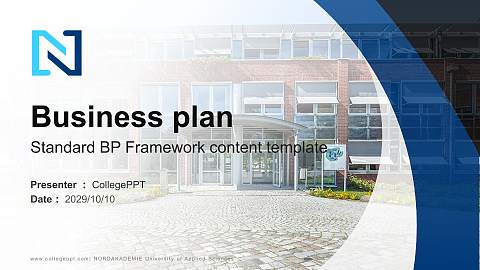 NORDAKADEMIE University of Applied Sciences Competition/Entrepreneurship Contest PPT Template