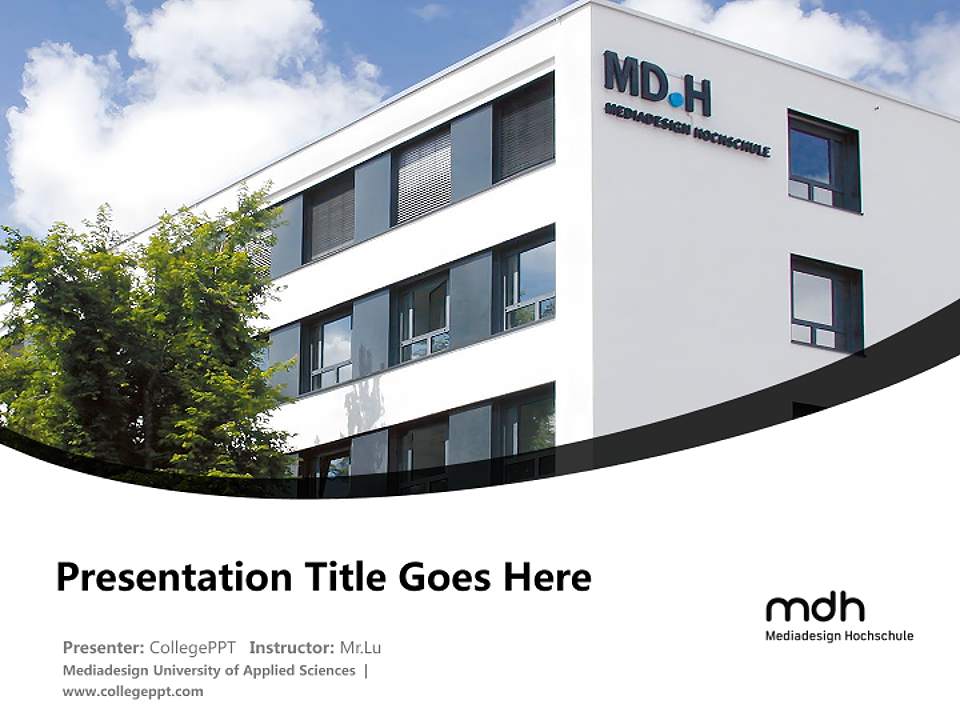 Mediadesign University of Applied Sciences Course/Courseware Creation PPT Template4:3 ratio PPT effect preview image5