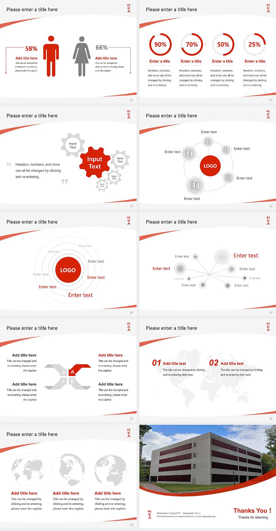 Karlsruhe University of Applied Sciences Course/Courseware Creation PPT Template4:3 ratio PPT effect preview image4