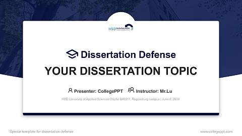 HSD University of Applied Sciences Döpfer – Regensburg campus Graduation Thesis Defense PPT Template