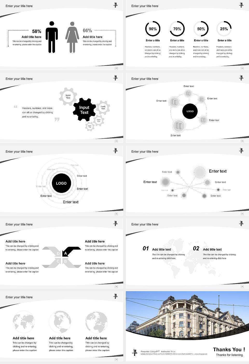 Leipzig University of Music and Theatre ‘Felix Mendelssohn Bartholdy’ Course/Courseware Creation PPT Template16:9 ratio PPT effect preview image4
