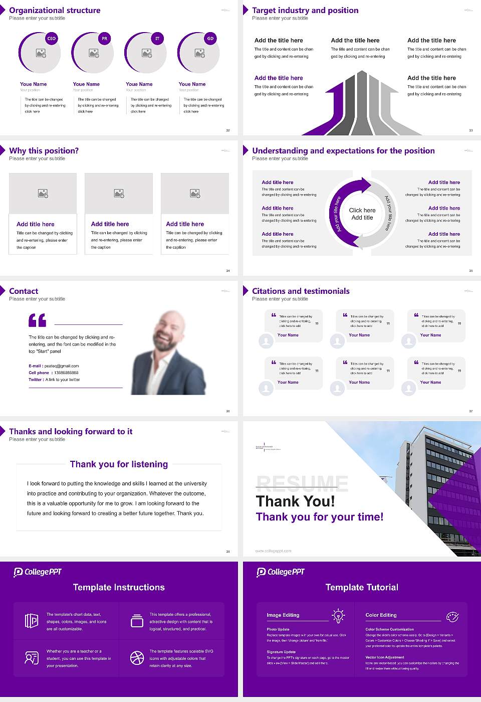 Protestant University of Applied Sciences Darmstadt Resume PPT Template16:9 ratio PPT effect preview image4