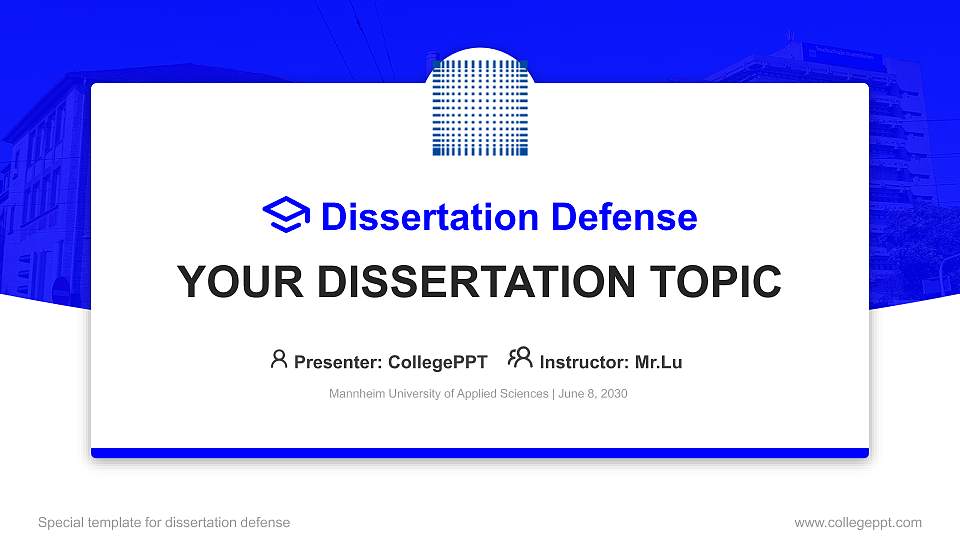 Mannheim University of Applied Sciences Graduation Thesis Defense PPT Template16:9 ratio PPT effect preview image