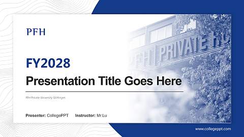 PFH Private University Göttingen Academic Presentation/Research Findings Report PPT Template