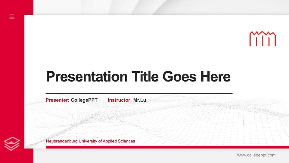 Neubrandenburg University of Applied Sciences Thesis Proposal/Graduation Defense PPT Template16:9 ratio PPT effect preview image