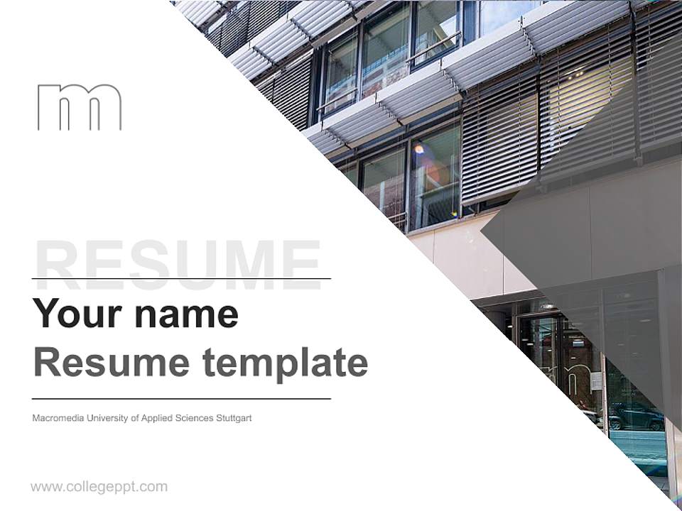 Macromedia University of Applied Sciences Stuttgart Resume PPT Template4:3 ratio PPT effect preview image5