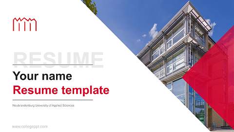 Neubrandenburg University of Applied Sciences Resume PPT Template