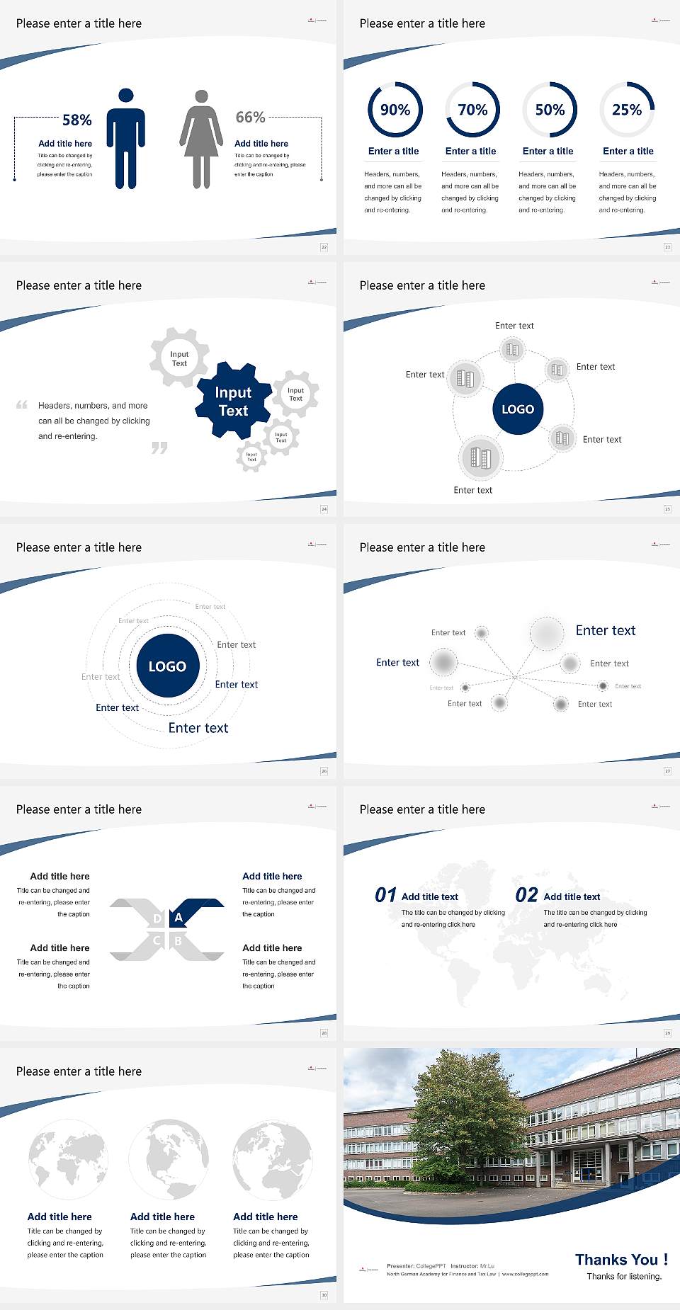 North German Academy for Finance and Tax Law Course/Courseware Creation PPT Template4:3 ratio PPT effect preview image4