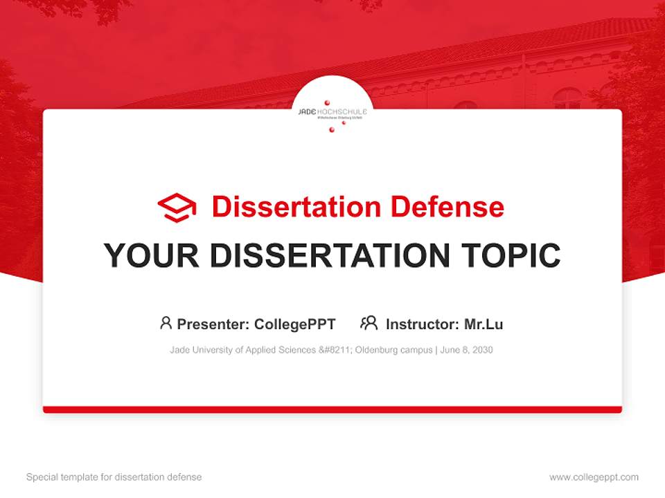 Jade University of Applied Sciences – Oldenburg campus Graduation Thesis Defense PPT Template4:3 ratio PPT effect preview image7